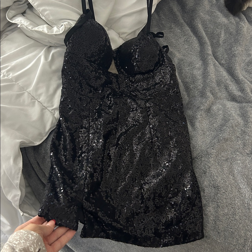 Amazon Black Sequin Prom Dress